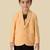 full sleeves blazer set with graphic printed t-shirt - beige