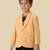 full sleeves blazer set with graphic printed t-shirt - beige