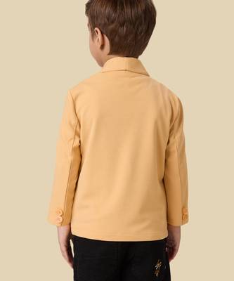 full sleeves blazer set with graphic printed t-shirt - beige 3