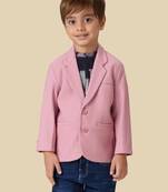 full sleeves blazer set with graphic printed t-shirt - pink