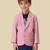 full sleeves blazer set with graphic printed t-shirt - pink