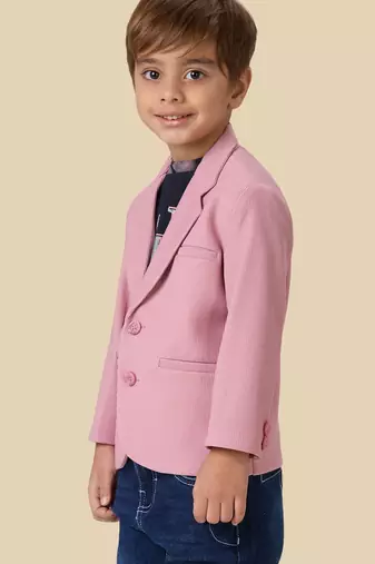 full sleeves blazer set with graphic printed t-shirt - pink