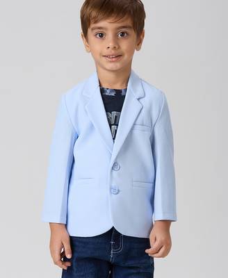 full sleeves blazer set with graphic printed t-shirt - sky blue 1