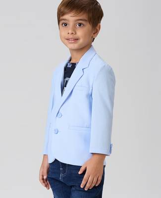 full sleeves blazer set with graphic printed t-shirt - sky blue 3