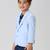 full sleeves blazer set with graphic printed t-shirt - sky blue