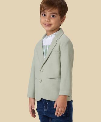 full sleeves blazer set with graphic printed t-shirt - pista green 2
