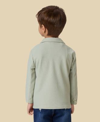 full sleeves blazer set with graphic printed t-shirt - pista green 3