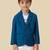 full sleeves blazer set with graphic printed t-shirt - navy blue
