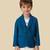 full sleeves blazer set with graphic printed t-shirt - navy blue