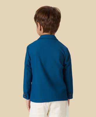 full sleeves blazer set with graphic printed t-shirt - navy blue 3