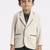full sleeves blazer set with graphic printed t-shirt - cream