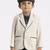 full sleeves blazer set with graphic printed t-shirt - cream