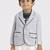 full sleeves blazer set with graphic printed t-shirt - grey