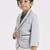 full sleeves blazer set with graphic printed t-shirt - grey
