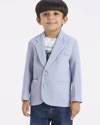 full sleeves blazer set with graphic printed t-shirt - sky blue 1