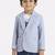 full sleeves blazer set with graphic printed t-shirt - sky blue