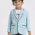 full sleeves blazer set with graphic printed t-shirt - teal blue