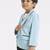 full sleeves blazer set with graphic printed t-shirt - teal blue