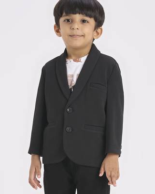 full sleeves blazer set with graphic printed t-shirt - black 1