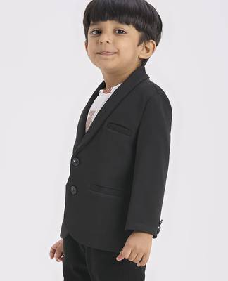 full sleeves blazer set with graphic printed t-shirt - black 2