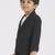 full sleeves blazer set with graphic printed t-shirt - black