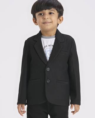 full sleeves blazer set with graphic printed t-shirt - black 1