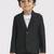 full sleeves blazer set with graphic printed t-shirt - black