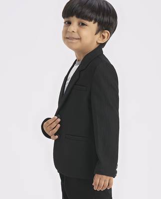 full sleeves blazer set with graphic printed t-shirt - black 2