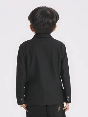full sleeves blazer set with graphic printed t-shirt - black 3
