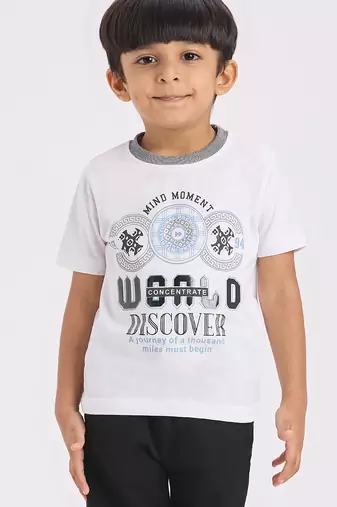 full sleeves blazer set with graphic printed t-shirt - black