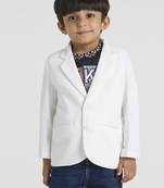full sleeves blazer set with graphic printed t-shirt - white