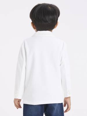 full sleeves blazer set with graphic printed t-shirt - white 2