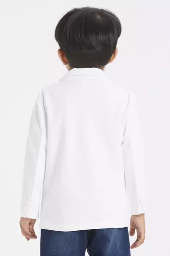 full sleeves blazer set with graphic printed t-shirt - white