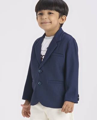 full sleeves blazer set with graphic printed t-shirt - navy blue 2