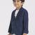 full sleeves blazer set with graphic printed t-shirt - navy blue