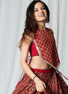 maroon embroidered silk Lehenga with blouse 1