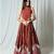 maroon embroidered silk Lehenga with blouse