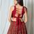 maroon embroidered silk Lehenga with blouse