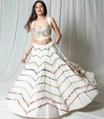 white embroidered cotton Lehenga set
