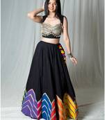 black embroidered cotton Lehenga with blouse