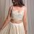 beige plain silk Lehenga with blouse