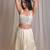 beige plain silk Lehenga with blouse