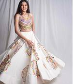 white embroidered cotton Lehenga with blouse