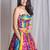 multicolor embroidered silk Lehenga with blouse