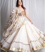 white embroidered cotton Lehenga set