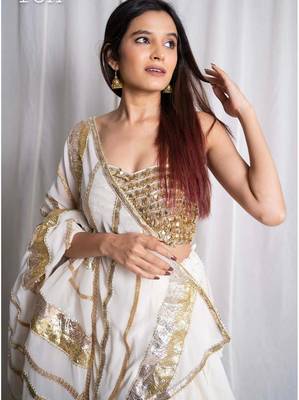 white embroidered cotton Lehenga set 2