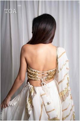 white embroidered cotton Lehenga set 4