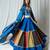 blue embroidered cotton Lehenga set