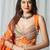 orange embroidered cotton Lehenga set