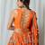 orange embroidered cotton Lehenga set